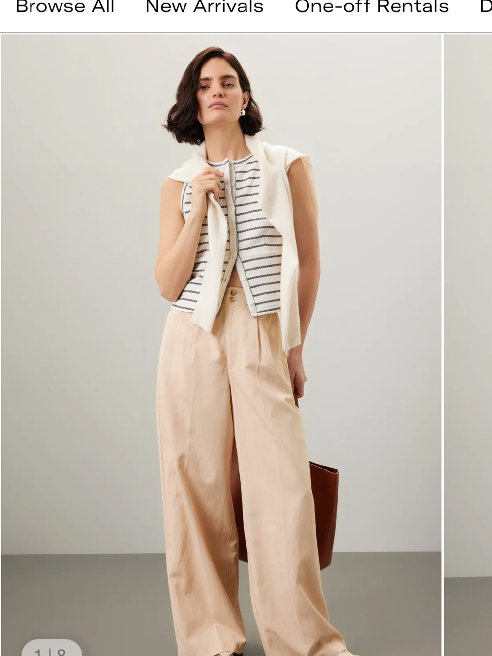 Madewell Wide-Leg High-Waist Cream-Tan Pants